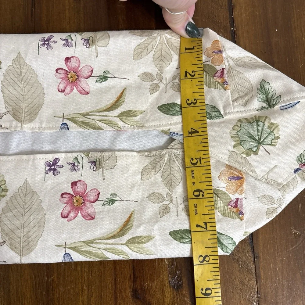 Longaberger Large Rectangle Storage Basket Liner Botanical Fields EUC